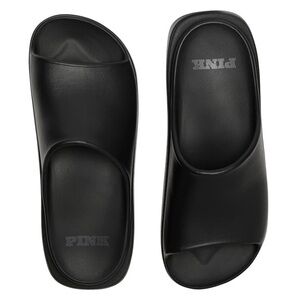 Victorias Secret PINK Black PLATFORM SLIDE SANDALS